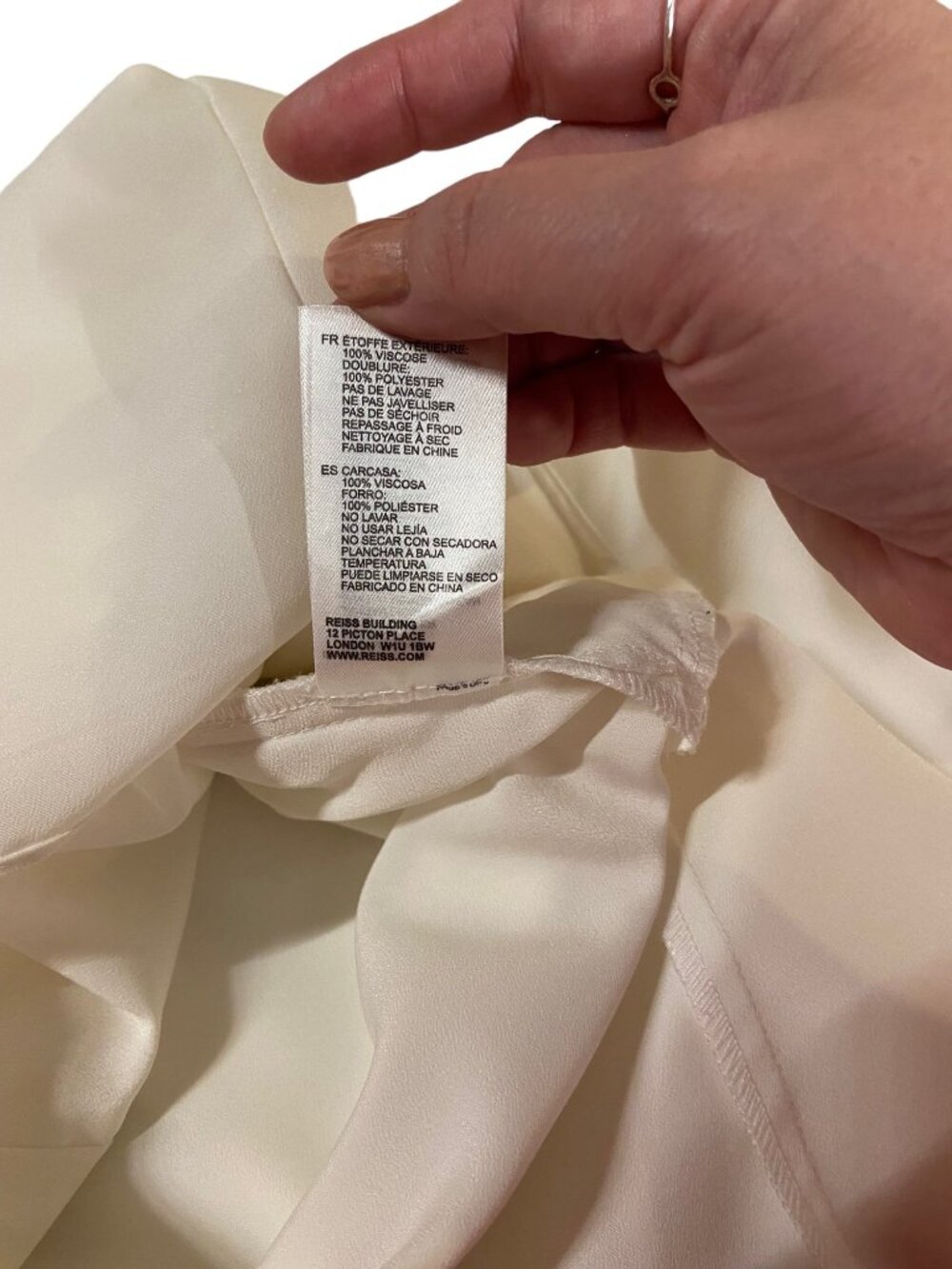 Reiss Midi Dress White Size 6 Graduation White Party Spring Summer Minimalist - Picture 6 of 16